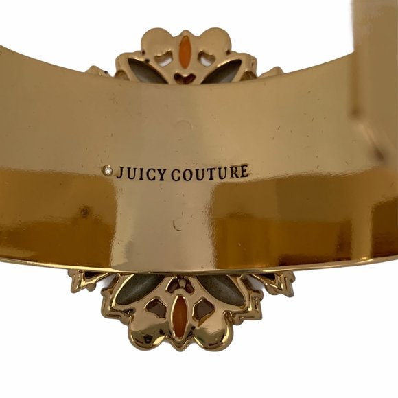 Juicy Couture Gold Cuff Rhinestone Flower Statemen - Picture 2 of 12